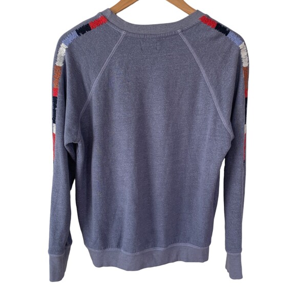 Anthropologie Sundry Mosley embroidered oversized sweatshirt blue size XS - Picture 7 of 12